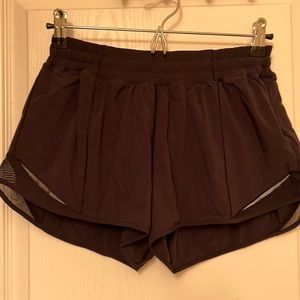 Lululemon Running Shorts Black Mesh Accents with Zipper Pockets